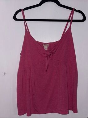 Mossimo Supply Co. Rose Pink Tie-Front Spaghetti Strap Tank